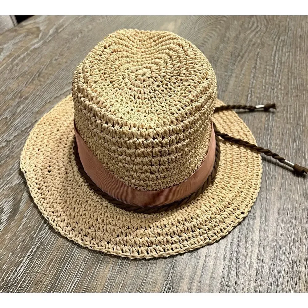 Vintage Tommy Hilfiger Straw Fedora Hat‎